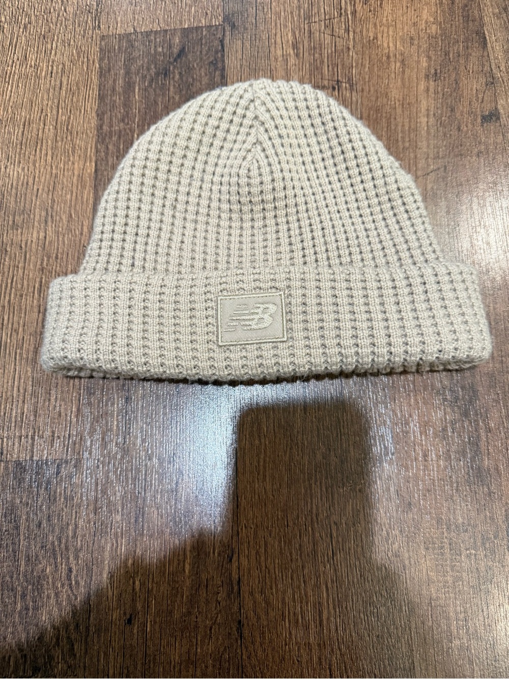 New Balance Men’s Cream Waffle Knit Beanie